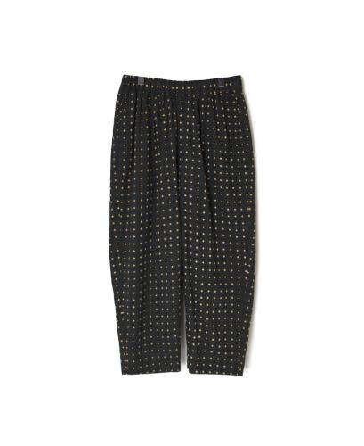 INMDS25775(パンツ) 80s COTTON VOILE CONTRAST FLOWER HAND SCREEN PRINT 2TUCK TAPERED EASY PANTS