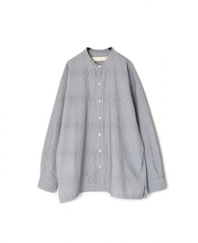 NVL2522S(シャツ) YARN DYED COTTON STRIPE BANDED COLLAR L/SL SHIRT