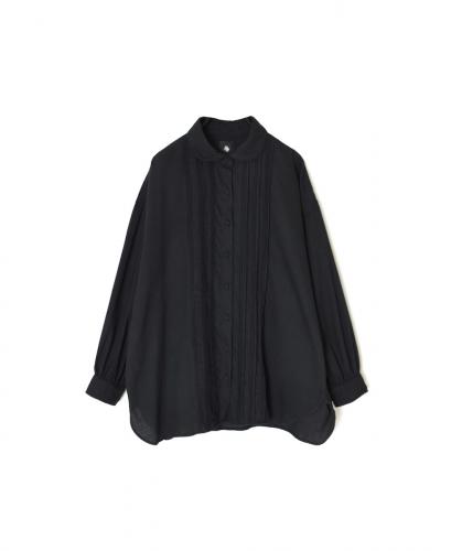 INMDS24703W(シャツ) TWILL COTTON KHADI PLAIN(WASH) ROUND COLLAR SHIRT WITH RANDOM PINTUCK