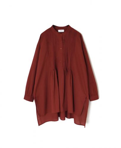 NSL25563(チュニック) 60s CAMBRIC PLAIN BACK BANDED COLLAR PINTUCK PULLOVER TUNIC
