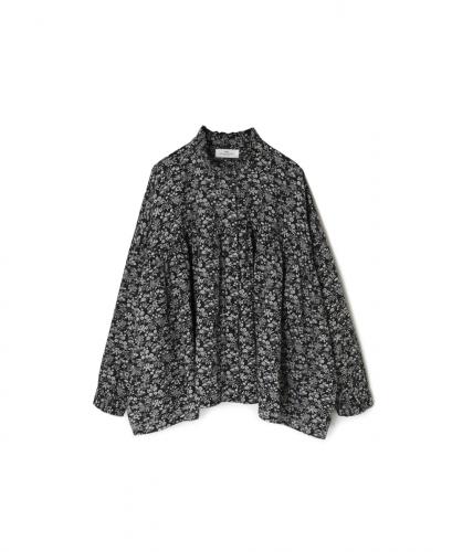 NSL25571(シャツ) COTTON SLUB FLOWER PRINT FRILL COLLAR SHIRT WITH GATHER