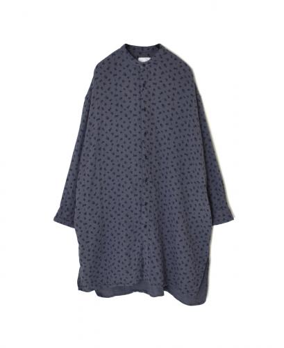 INAM2563GFD (ロングシャツ) DOUBLE GAUZE FLOWER PRINT UTILITY BANDED COLLAR LONG SHIRTS