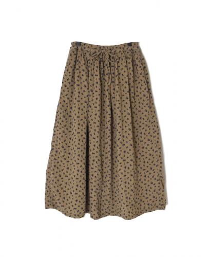 INAM2564GFD (スカート) DOUBLE GAUZE FLOWER PRINT EASY GATHERED SKIRT