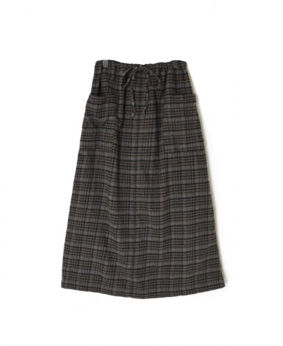 INHT2564CKD(スカート) COTTON CHECK OVERDYE EASY SKIRT