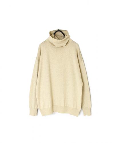 GNSL24541(ニット) 14GG 2PLY PLAIN STITCH COTTON WOOL CASHMERE TURTLE NECK PULLOVER