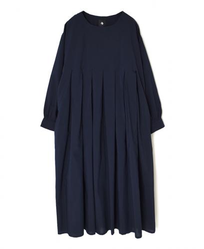 INMDS25743(ワンピース) BANGALORE COTTON/SILK PLAIN INVERTED PLEATS L/SL DRESS WITH LINING