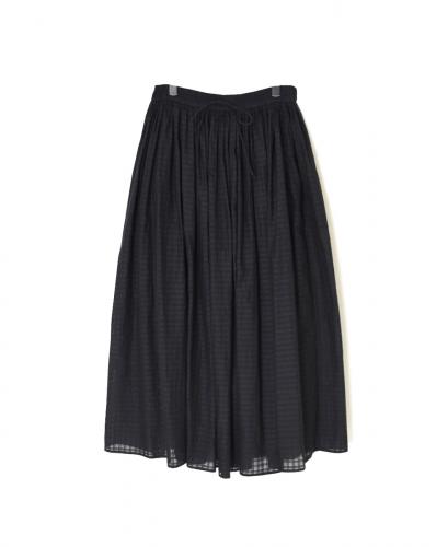 INMDS25715(スカート) HANDWOVEN COTTON/SILK SELF CHECK GATHERED SKIRT