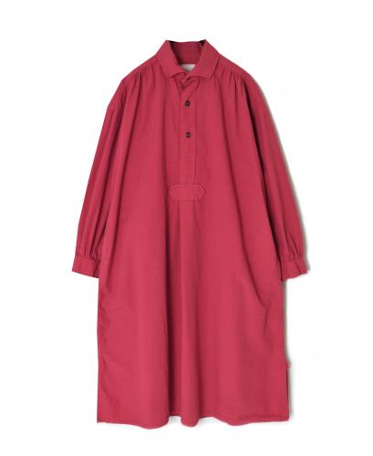 INAM2555PD(ワンピース) 40s POPLIN OVER DYE WORK GATHERED SHIRT DRESS