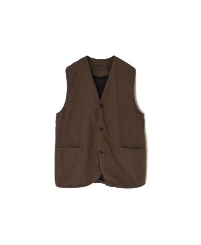 NVL2592D(ベスト) 40s ORGANIC POPLIN (OVERDYE) V-NECK VEST