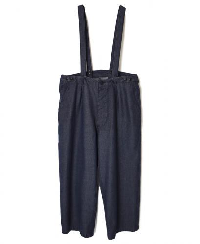 ISNAM2573(パンツ) WOOL COTTON TWILL ADJUSTER TACK PANTS WITH SUSPENDERS