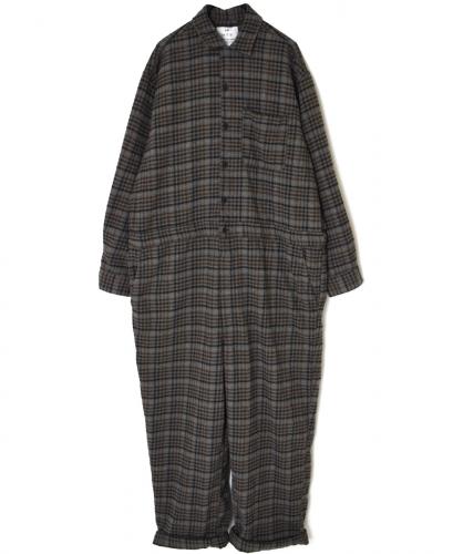 INHT2563CKD(サロペット) COTTON CHECK OVERDYE ONE-UP COLLAR OVERALLS