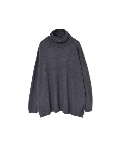 NMDSN2251D(ニット) 12GG PLAIN STITCH DROP SHOULDER POLO NECK WITH SLIT