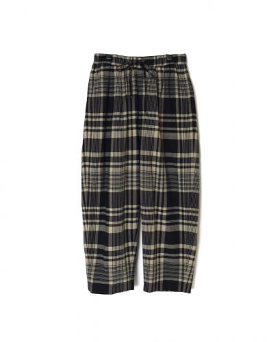 INMDS25735(パンツ) HANDWOVEN HEAVY COTTON CHECK 2TUCK TAPERED EASY PANTS