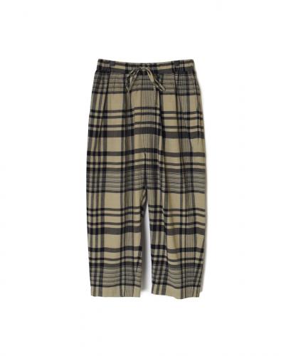INMDS25735(パンツ) HANDWOVEN HEAVY COTTON CHECK 2TUCK TAPERED EASY PANTS