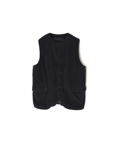 NVL2562D(ベスト)WIDE&NARROW WALE CORDUROY(OVERDYE) 60'S ORGANIC CAMBRIC NO COLLAR VEST