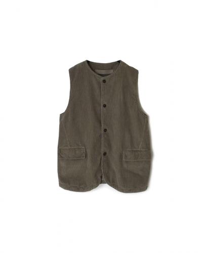 NVL2562D(ベスト)WIDE&NARROW WALE CORDUROY(OVERDYE) 60'S ORGANIC CAMBRIC NO COLLAR VEST