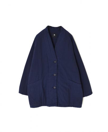 NMDS25562D(ジャケット) PADDED ORGANIC COTTON CHECK (OVER DYE) V-COLLAR JACKET