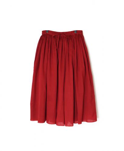 NMDS25545(スカート) PLAIN COTTON SILK RAJASTHAN TUCK GATHERED SKIRT WITH LINING