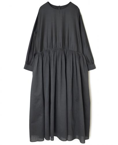 NMDS25544(ワンピース)  PLAIN COTTON SILK RAJASTHAN TUCK GATHERED DRESS