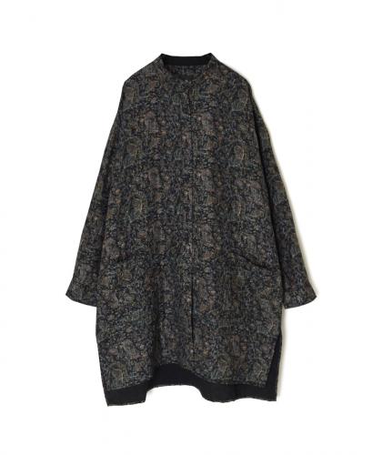 NMDS25575(シャツ) STITCHED BANGALORE SILK PAISLEY PRINT BANDED COLLAR SHIRT
