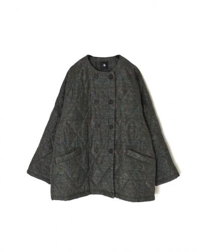 NMDS25572(ジャケット) PADDED BANGALORE SILK PAISLEY PRINT NO-COLLAR DOUBLE JACKET