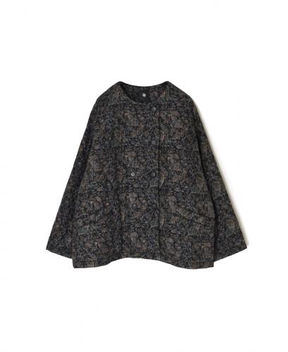 NMDS25572(ジャケット) PADDED BANGALORE SILK PAISLEY PRINT NO-COLLAR DOUBLE JACKET