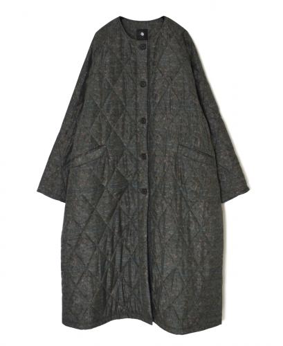 NMDS25571(コート) PADDED BANGALORE SILK PAISLEY PRINT C-NECK FRONT BUTTON COAT