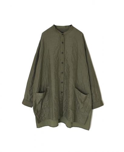 NMDS25583(シャツ) STITCHED BANGALORE SILK PLAIN BANDED COLLAR SHIRT