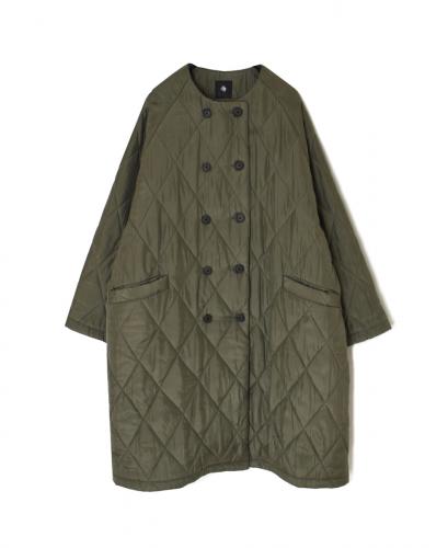 NMDS25581(コート) PADDED BANGALORE SILK PLAIN NO COLLAR DOUBLE COAT
