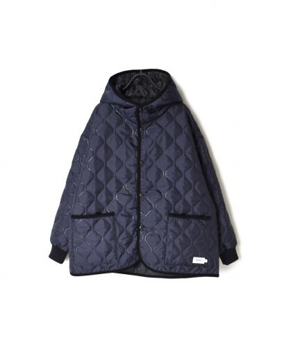 NAM2561PP(ジャケット) PLAIN POLYESTERxPLAIN POLYESTER HEAT QUILT OVERSIZED HOODED JACKET WITH RIBBED CUFF