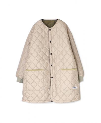 NAM2563PP(ジャケット) PLAIN POLYESTERxPLAIN POLYESTER HEAT QUILT OVERSIZED NO COLLAR COAT WITH RIBBED CUFF