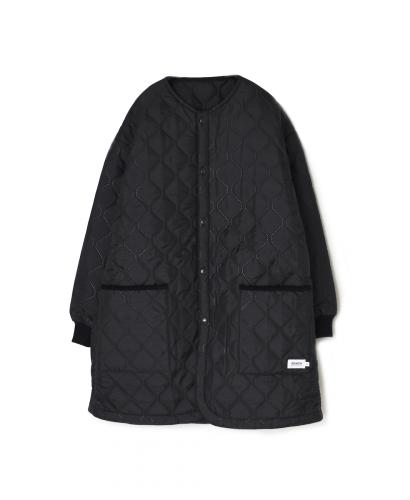 NAM2563PP(ジャケット) PLAIN POLYESTERxPLAIN POLYESTER HEAT QUILT OVERSIZED NO COLLAR COAT WITH RIBBED CUFF