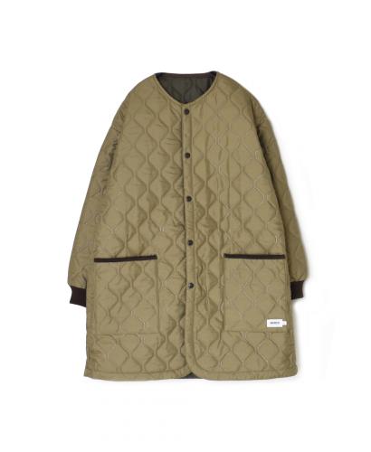 NAM2563PP(ジャケット) PLAIN POLYESTERxPLAIN POLYESTER HEAT QUILT OVERSIZED NO COLLAR COAT WITH RIBBED CUFF