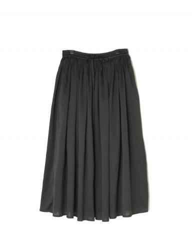 NMDS25545(スカート) PLAIN COTTON SILK RAJASTHAN TUCK GATHERED SKIRT WITH LINING