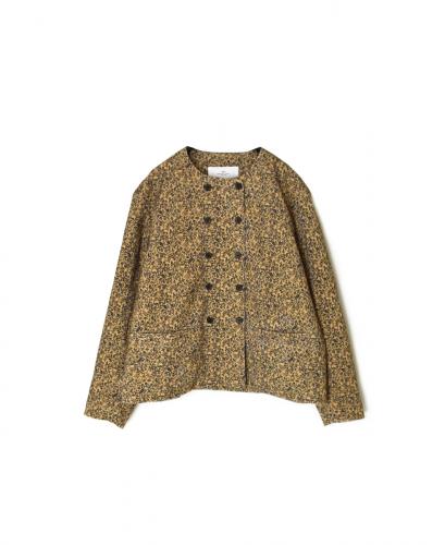 NSL25581(ジャケット) CORDUROY SMALL FLOWER PRINT NO COLLAR DOUBLE JACKET