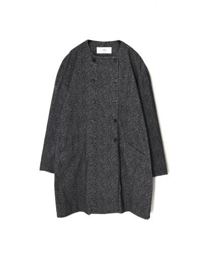 NSL25582(ジャケット) CORDUROY SMALL FLOWER PRINT NO COLLAR DOUBLE LONG JACKET