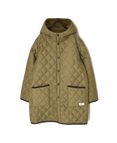 NAM2554(コート) PLAIN POLYESTER×FREECE HEAT QUILT REVERSIBLE HIGH COLLAR HOODED COAT