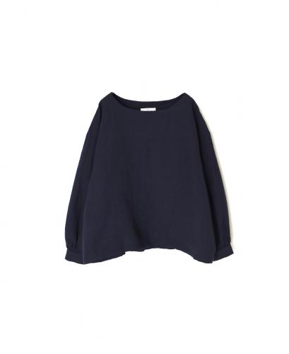 INSL25702(シャツ) WOOL/LINEN PLAIN BOAT NECK PULLOVER WITH BACK SIDE PLEATS