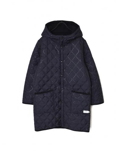 NAM2554(コート) PLAIN POLYESTER×FREECE HEAT QUILT REVERSIBLE HIGH COLLAR HOODED COAT