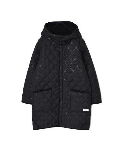 NAM2554(コート) PLAIN POLYESTER×FREECE HEAT QUILT REVERSIBLE HIGH COLLAR HOODED COAT