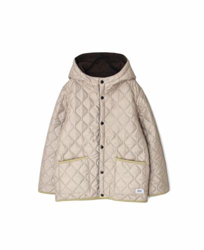 NAM2556(ジャケット) PLAIN POLYESTER×FREECE HEAT QUILT REVERSIBLE HIGH COLLAR HOODED JACKET