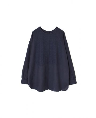 NMDS25603(シャツ) BOILED WOOL PLAIN BACK OPENING CREW-NECK EMB SHIRT