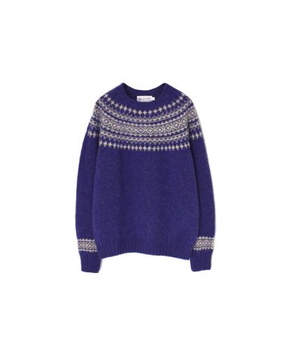 NJT1661(ニット) SHETLAND WOOL NORDIC HEAVY BRUSH CREW-NECK PULLOVER