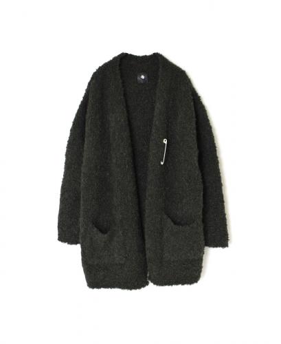 CNMDS2051A (カーディガン) BOUCLE V-NECK CARDIGAN WITH PIN