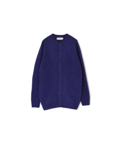 ●NJT2351 (ニット) SHETLAND WOOL PLAIN HEAVY BRUSH SEAM FREE CREW NECK SADDLE SHOULDER CARDIGAN