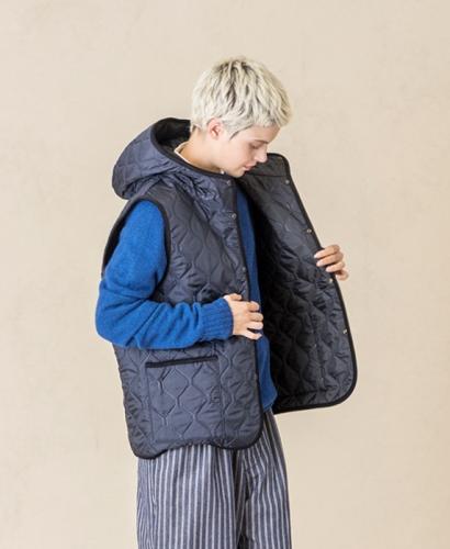 NAM2351PP (ベスト) POLY×POLY HEAT QUILT HOODED VEST