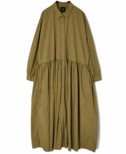 ●NMDS25912D(ワンピース) 60s ORGANIC POPLIN PLAIN REGULAR COLLAR DRESS WITH RAJASTHAN GATHER