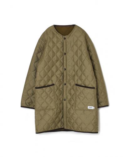 NAM2555(コート) PLAIN POLYESTER × FLEECE REVERSIBLE OVERSIZED NO COLLAR COAT