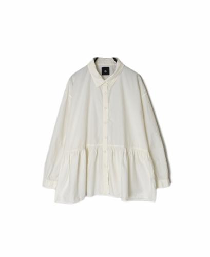 ●NMDS25911D(シャツ) 60s ORGANIC POPLIN PLAIN REGULAR COLLAR RAJASTHAN GATHERED SHIRT