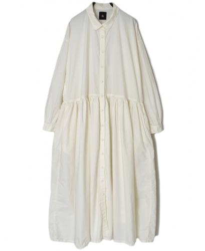 ●NMDS25912D(ワンピース) 60s ORGANIC POPLIN PLAIN REGULAR COLLAR DRESS WITH RAJASTHAN GATHER